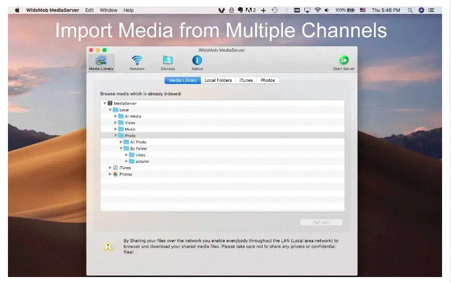 WidsMob MediaServer 2.5 portable for macOS