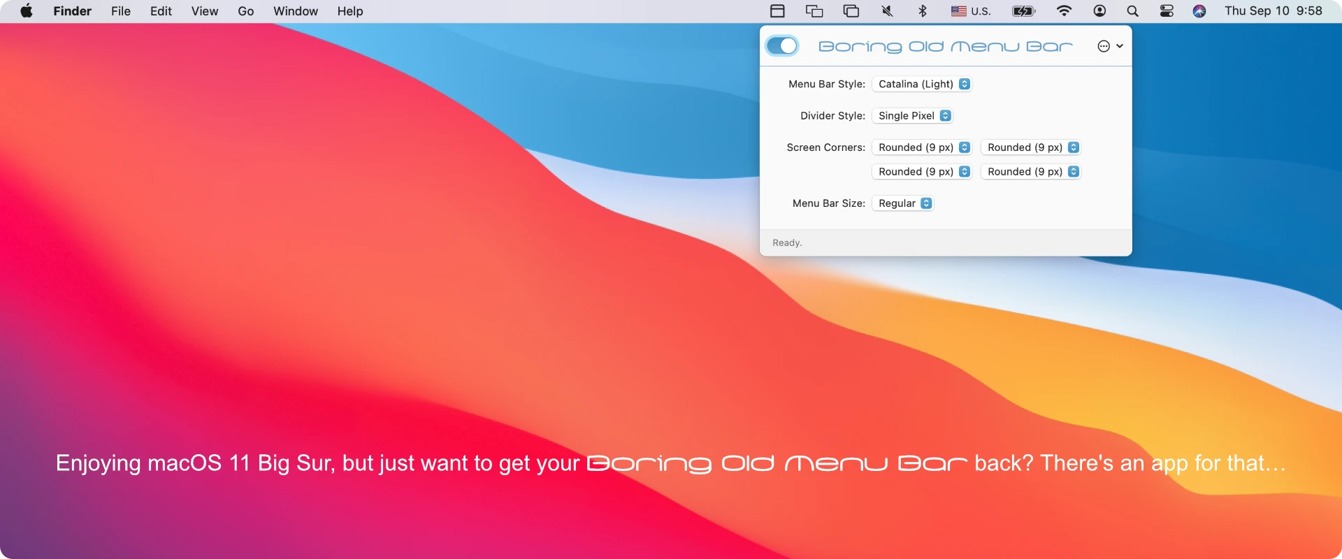 Boring Old Menu Bar 1.28