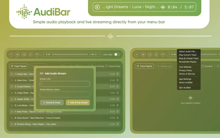 AudiBar 1.2.0
