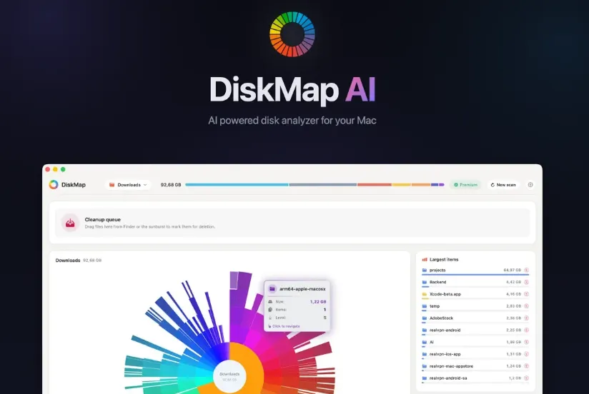 DiskMap Al: Find Large Files 3.1