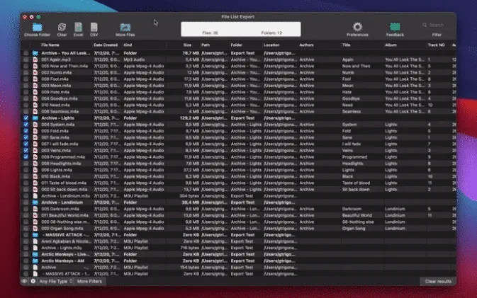 File List Export